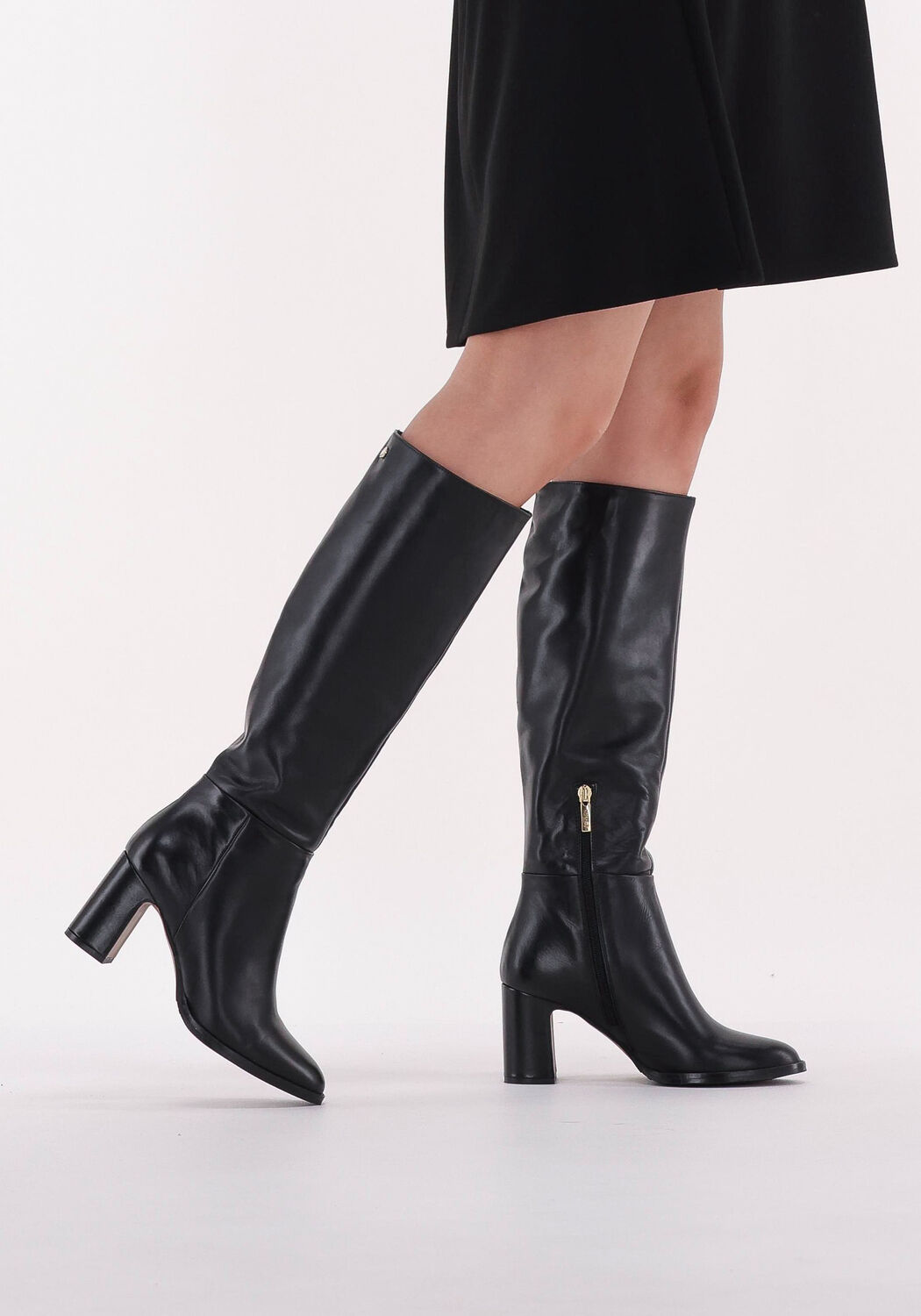 Zwarte leren shop laarsjes dames