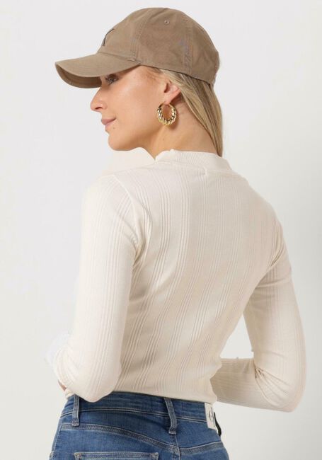 Gebroken wit CALVIN KLEIN Tops & T-shirts BADGE RIB LONG SLEEVE - large