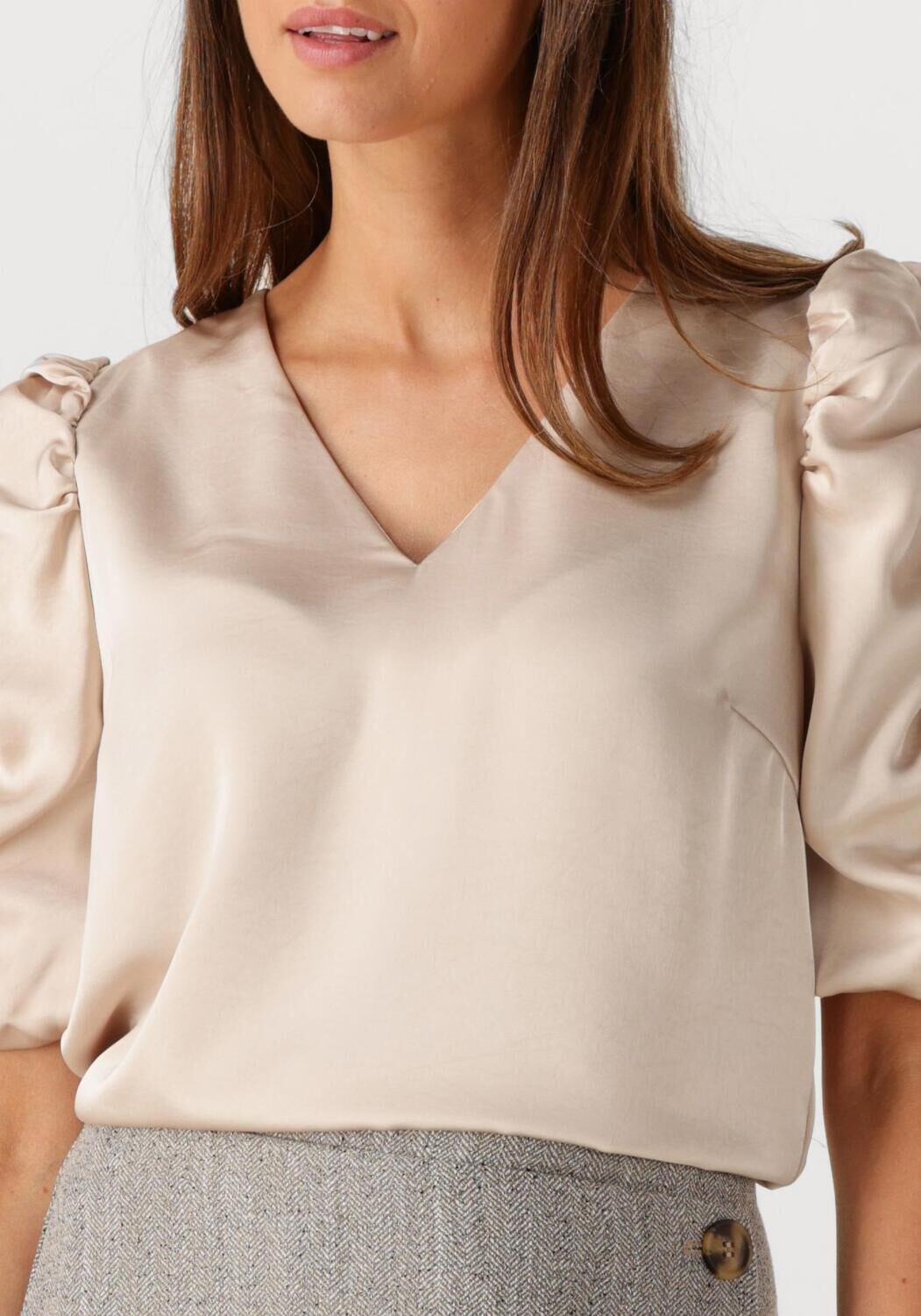 NEO NOIR Dames Blouses Elba Heavy Sateen Blouse Beige