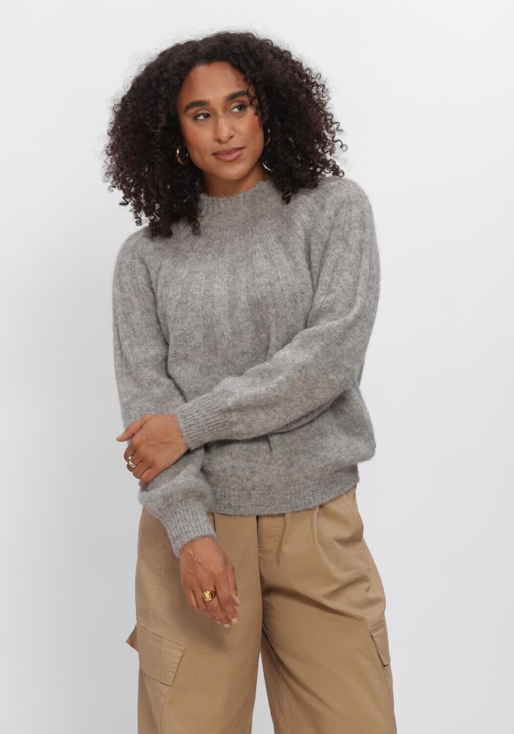 Lichtgrijze BY-BAR Trui ZOE PULLOVER - large
