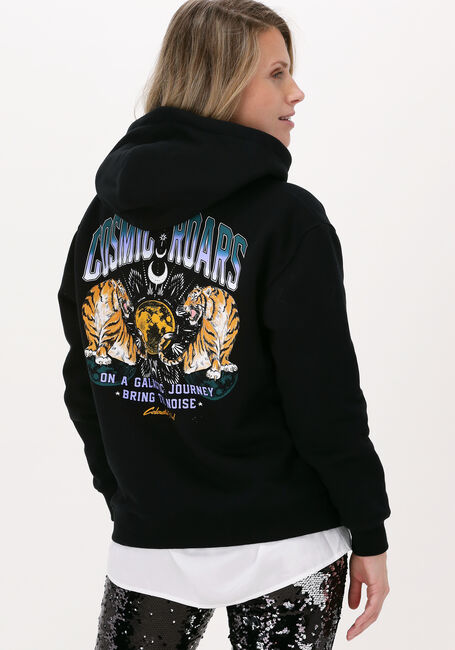 Zwarte COLOURFUL REBEL Sweater COSMIC ROARS OVERSIZED HOOEDIE - large