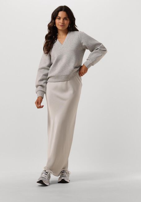 Lichtgrijze SELECTED FEMME Trui SLFJAMILA LS V-NECK SWEAT - large