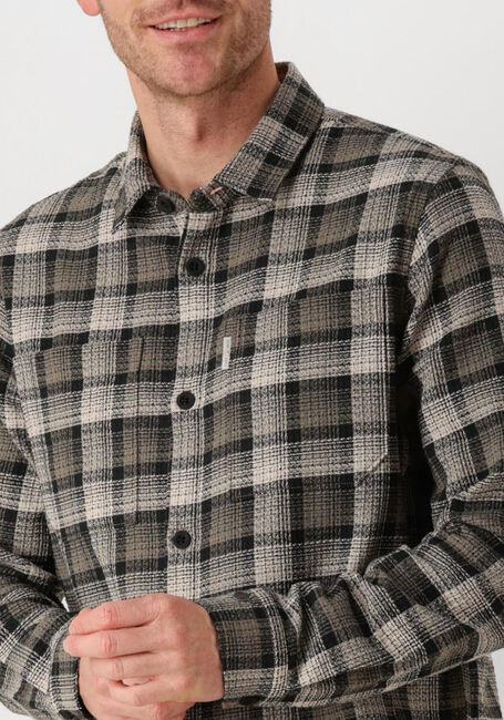 Bruine CAST IRON Overhemden LONG SLEEVE SHIRT DOBBY YARN DYED CHECK - large