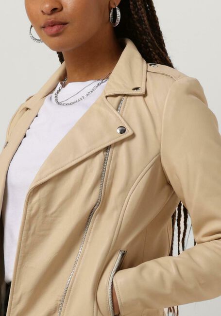 Gebroken wit GOOSECRAFT Leren jas GC JULIA BIKER - large