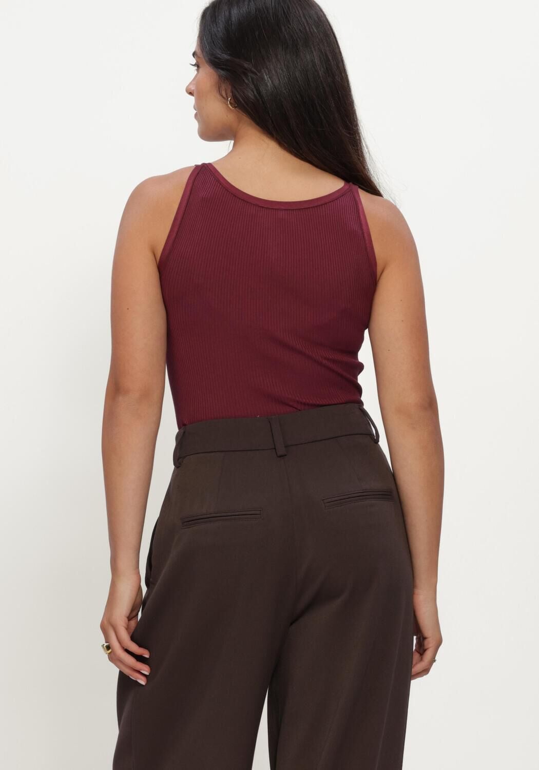 Bordeaux ROSEMUNDE Top BELLE SILK U-NECK STRAP ELASTIC - large