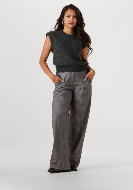 Grijze ANOTHER LABEL Pantalon MOORE PLEATED PIN STRIPE PANTS - large