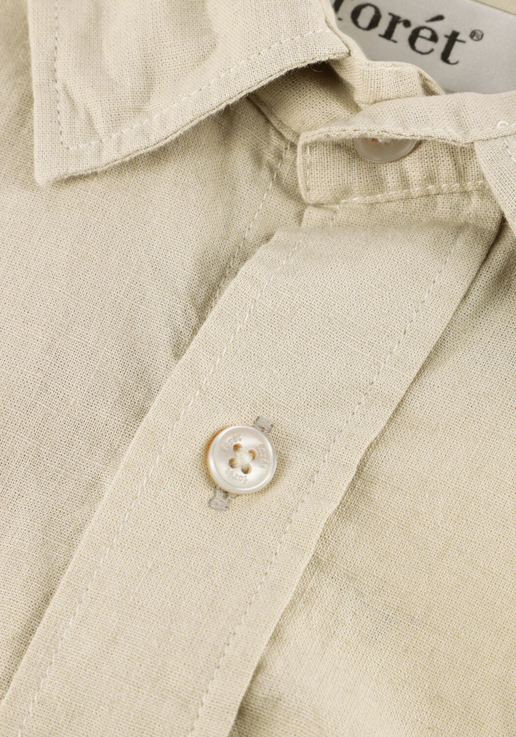 Zand FOR&Eacute;T Casual overhemd SERENE LINEN REGULAR FIT SS SHIRT - large