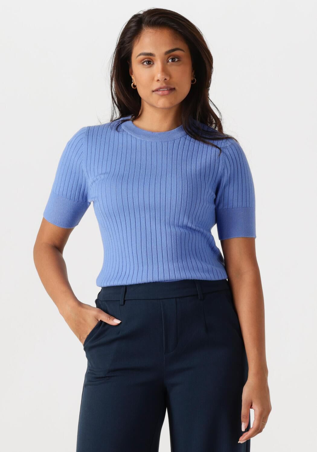 OBJECT Dames Tops & T-shirts Objnoelle S s Knit T-shirt Lichtblauw