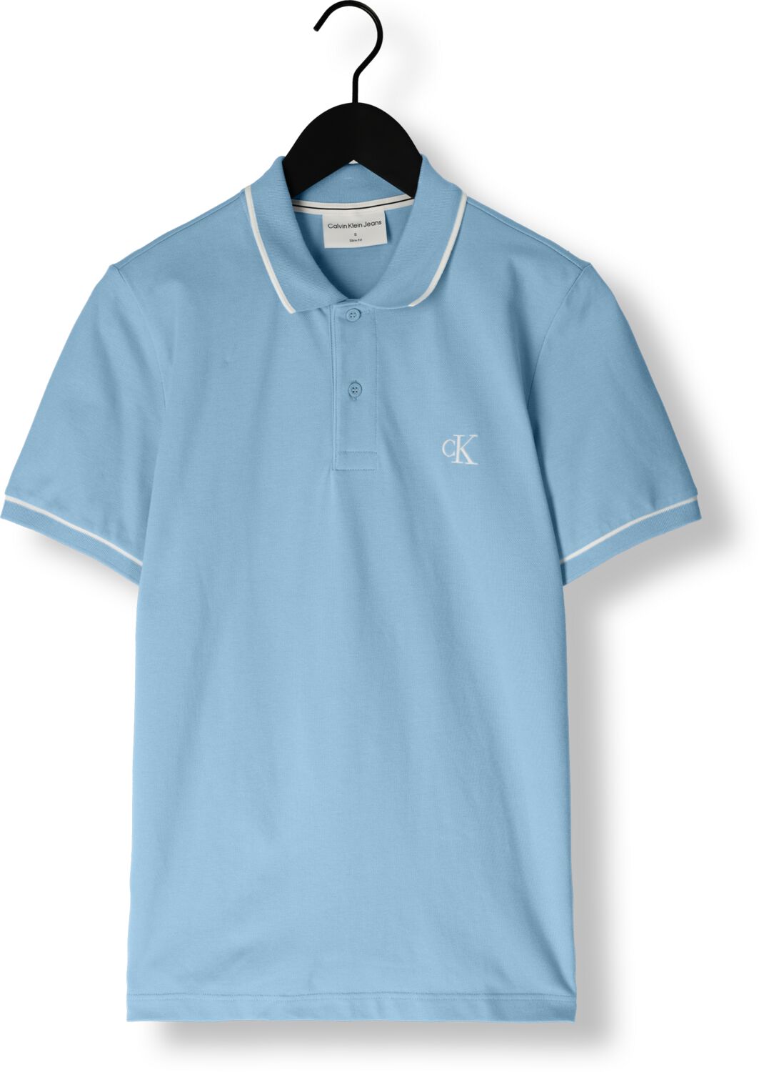 CALVIN KLEIN Heren Polo's & T-shirts Tipping Slim Polo Lichtblauw