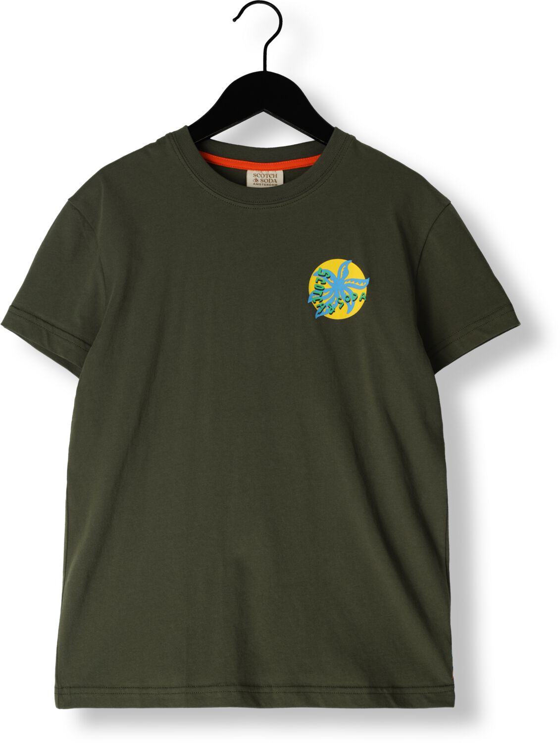 SCOTCH & SODA Jongens Polo's & T-shirts Artwork T-shirt Groen