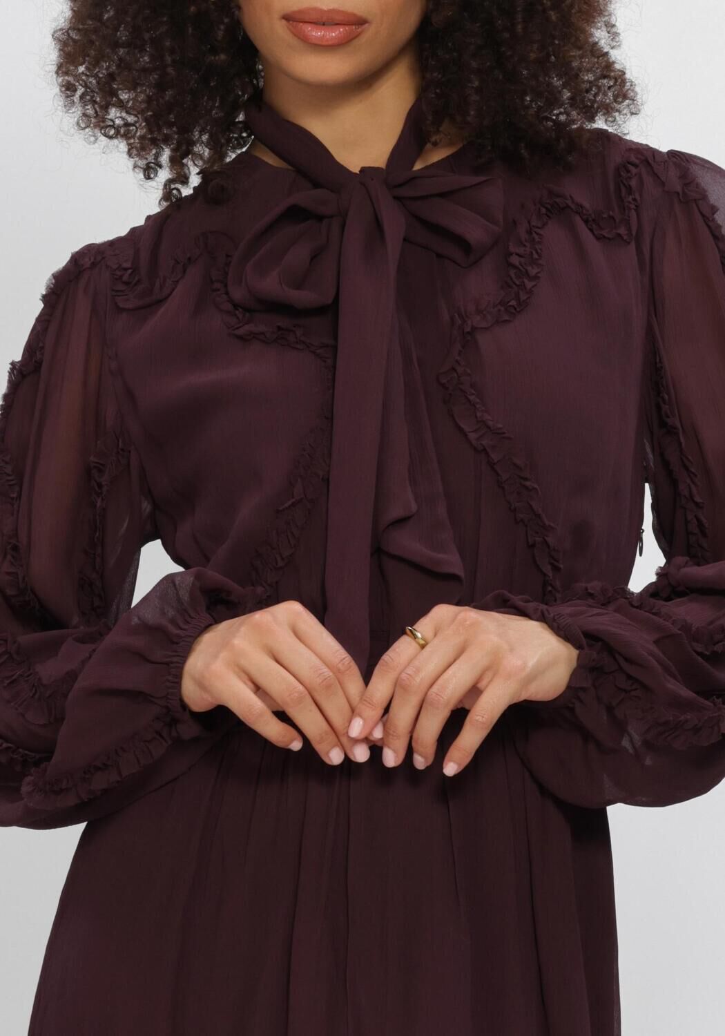 Bordeaux DANTE6 Maxi jurk LASORINN RUFFLE DETAIL MAXI DRESS - large