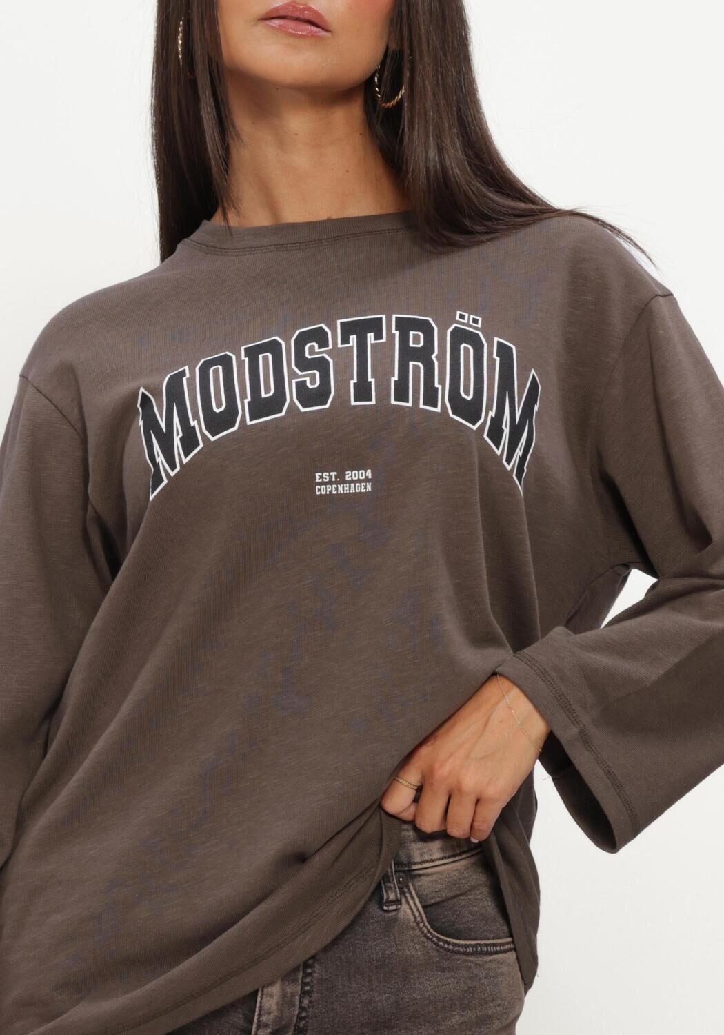 Bruine MODSTR&Ouml;M Tops & T-shirts BAMBOOMD T-SHIRT - large