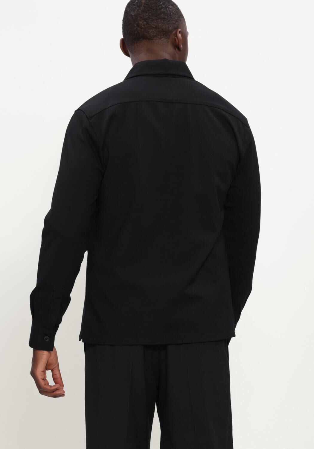 GENTI Heren Overshirts Overshirt Knoop Zwart