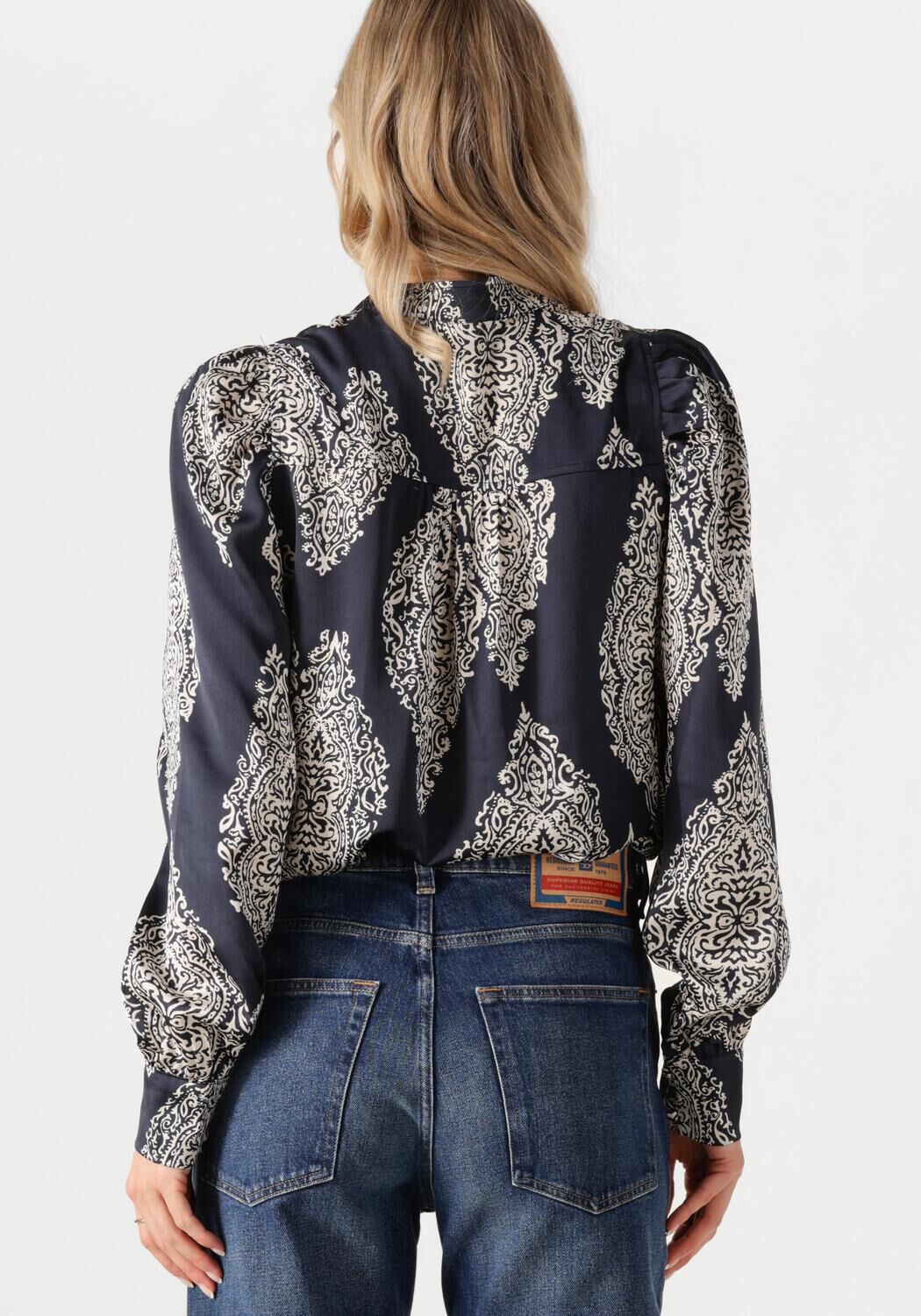 NEO NOIR Dames Blouses Rosslyn Paisley Drop Blouse Donkerblauw