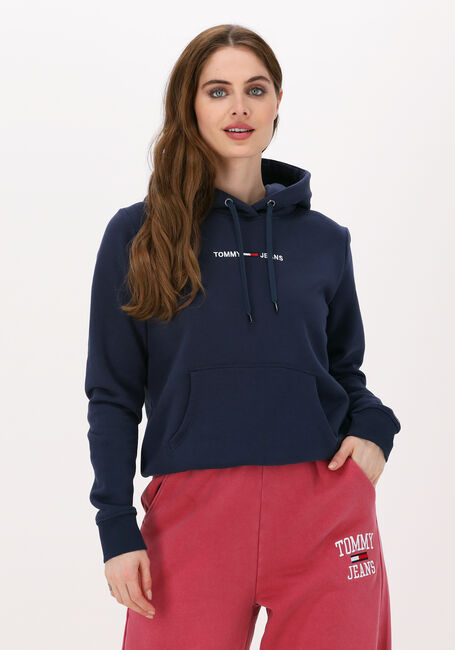 Donkerblauwe TOMMY JEANS Sweater TJW LINEAR LOGO HOODIE - large