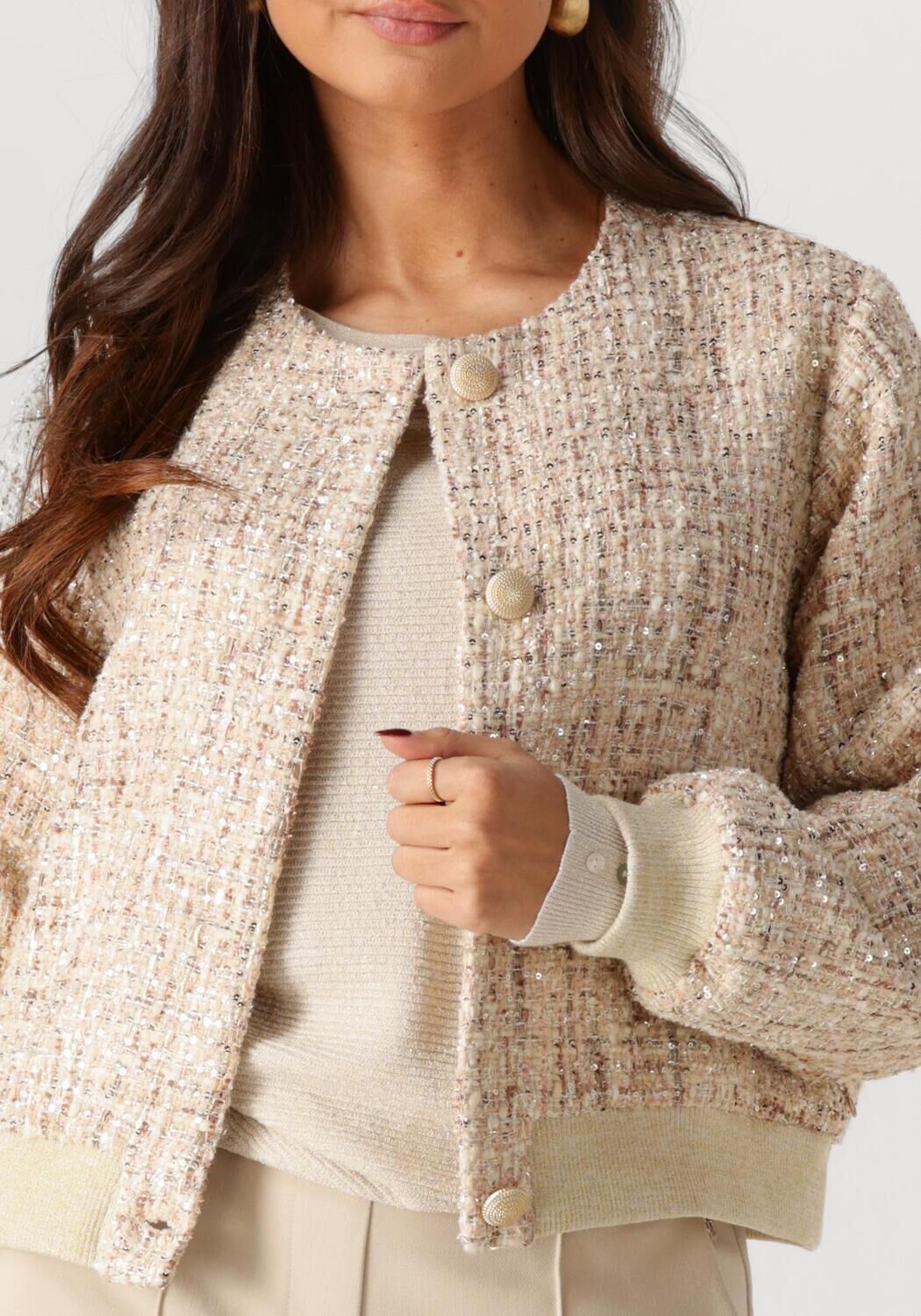 NUKUS Dames Jassen Maureen Jacket Paillet Beige