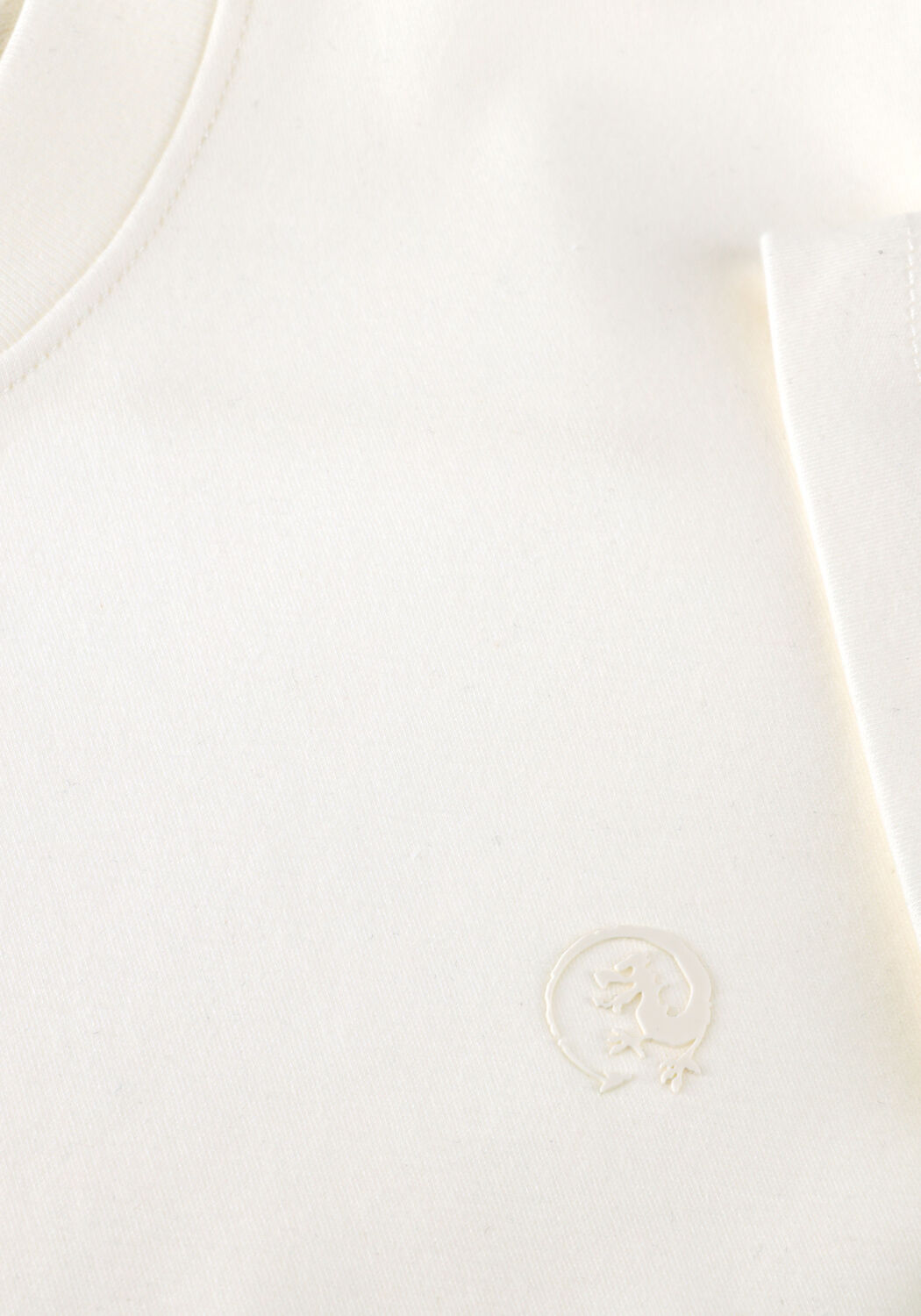 Gebroken wit CAST IRON T-shirt REGULAR FIT INTERLOCK - large