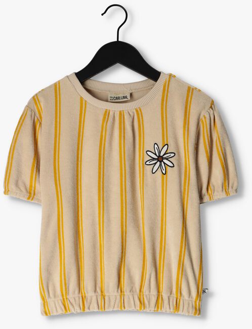 Oker CARLIJNQ T-shirt STRIPES YELLOW - PUFFED SLEEVES SHIRT WT PRINT - large