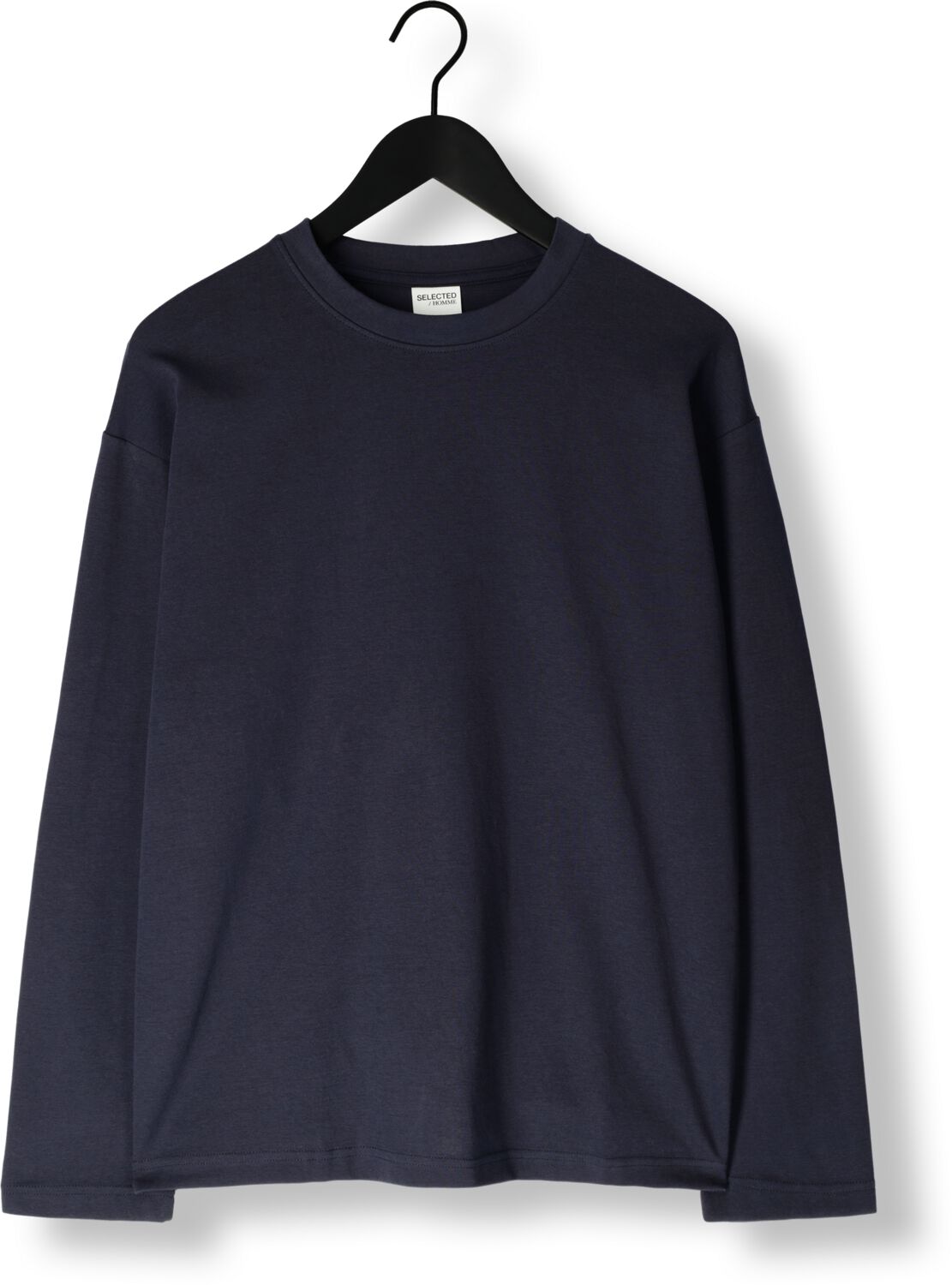 SELECTED HOMME Heren Polo's & T-shirts Slhlooseoscar Ls O-neck Tee Noos Blauw