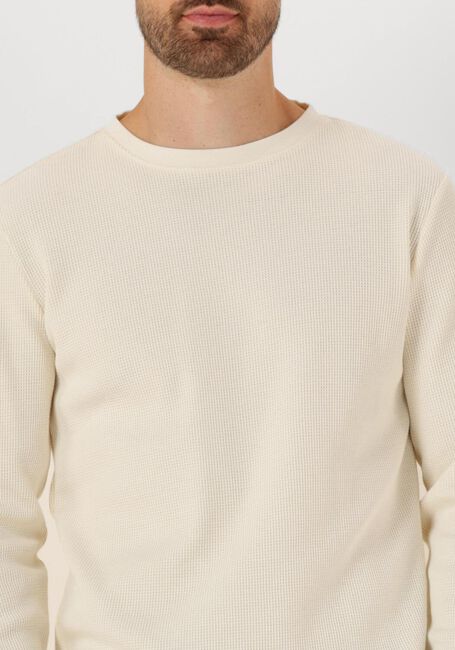 Ecru ANERKJENDT Polo / T-shirt AKKIKKI L/S WAFFLE TEE - large