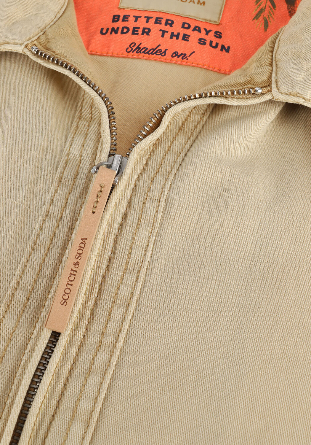 Camel SCOTCH & SODA Jack SHORT GARMENT-DYED COTTON-LINEN JACKET - large