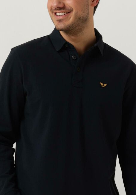 Blauwe PME LEGEND Polo LONG SLEEVE POLO PIQUE GARMENT DYE - large