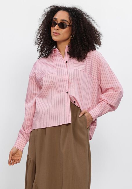 Roze ANOTHER LABEL Blouses ALCHERREE FINE STRIPE SHIRT L/S - large