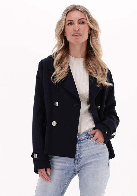 Donkerblauwe TOMMY HILFIGER Jack WOOL BLEND DB PEACOAT - large