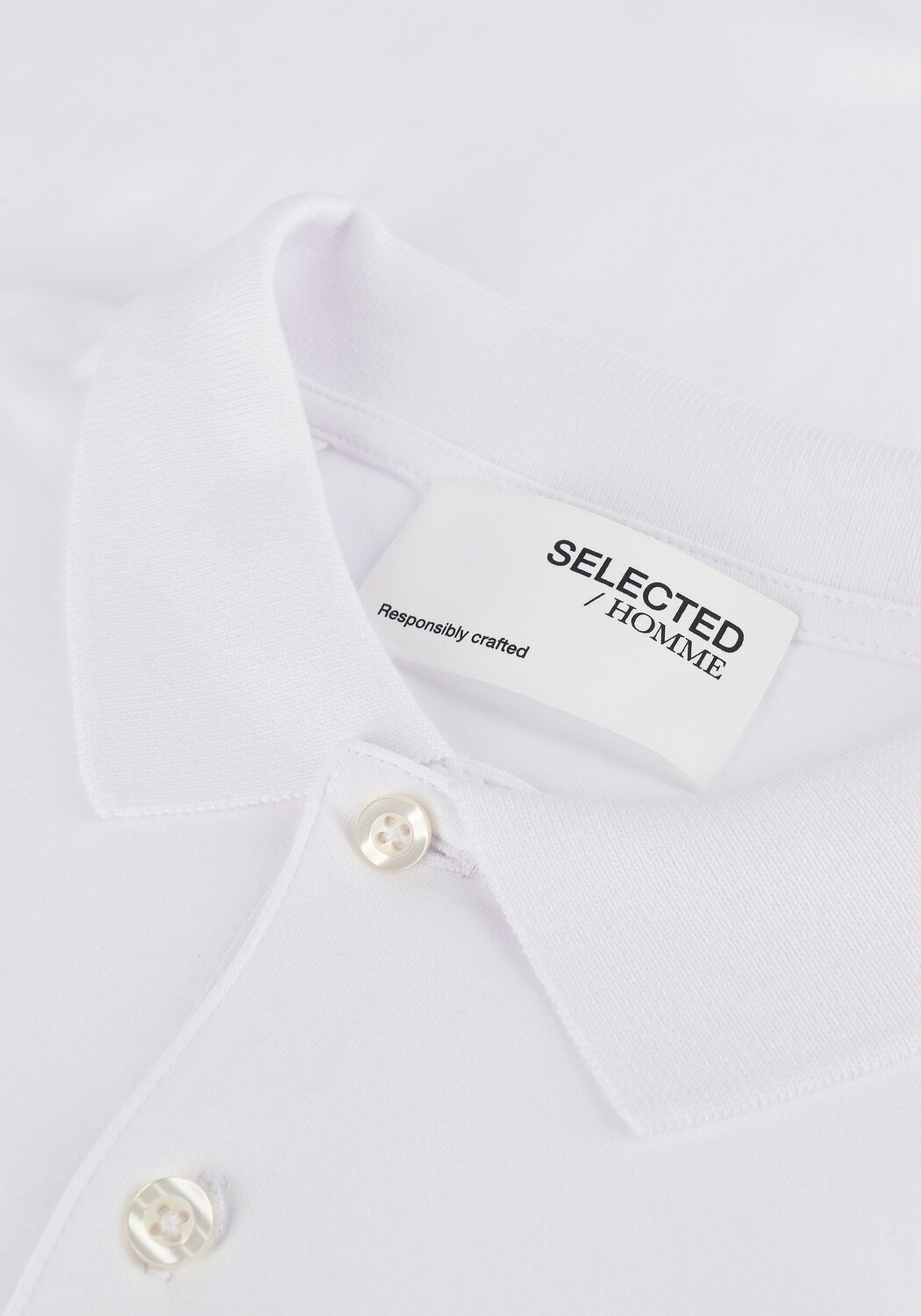 Witte SELECTED MEN Polo SLHPARIS SS POLO B NOOS - large