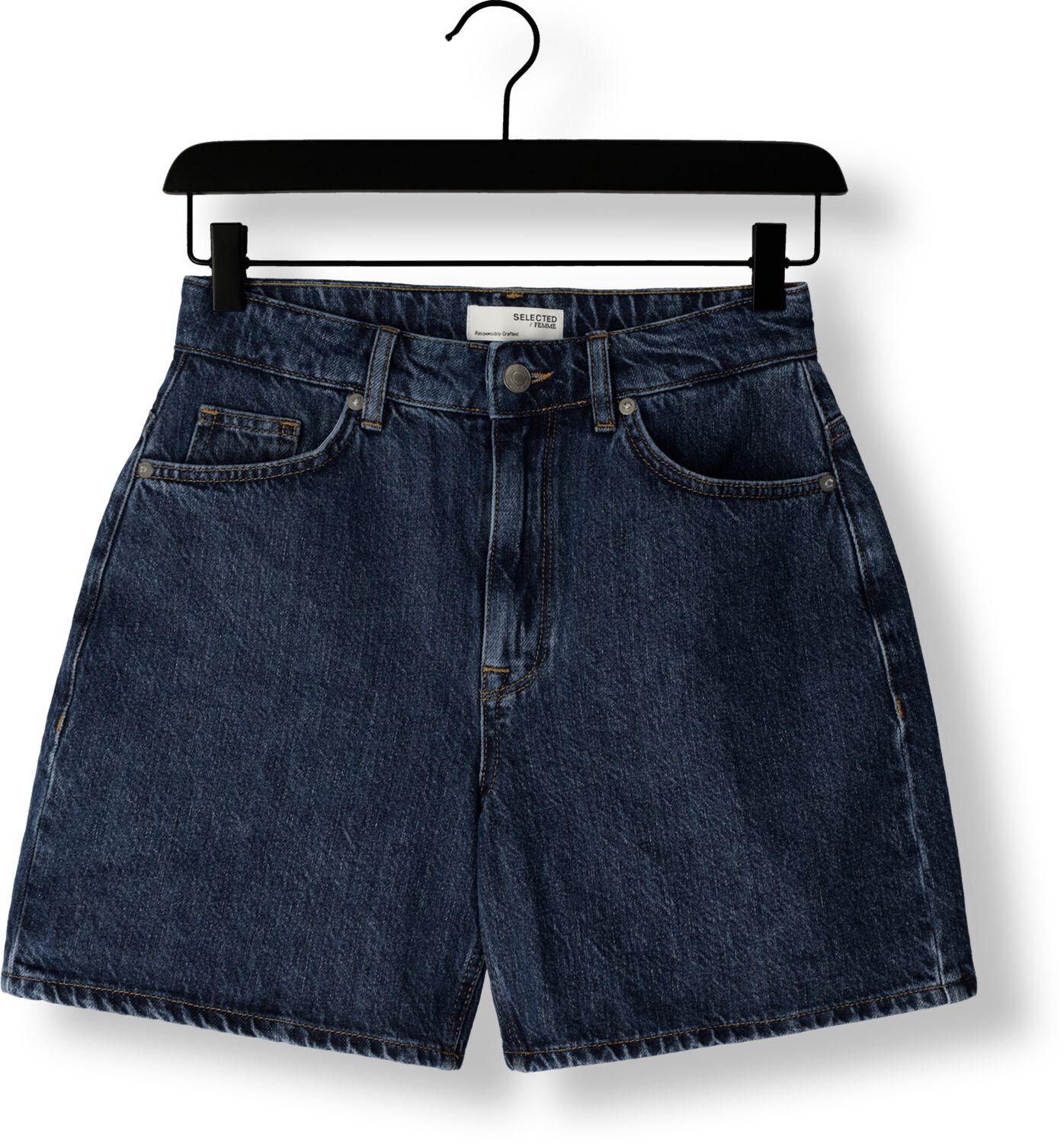 SELECTED FEMME Dames Broeken Slfkrista Hw Mid Blue Denim Blauw