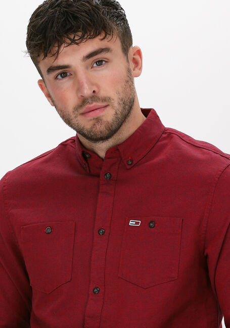 Rode TOMMY JEANS Casual overhemd TJM TWO TONE OXFORD SHIRT - large