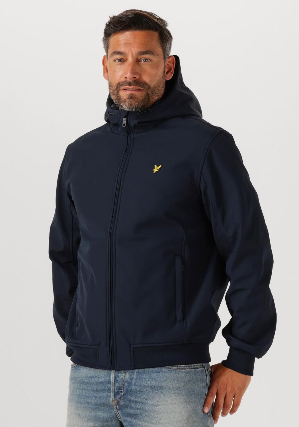 Donkerblauwe LYLE & SCOTT Jack FLEECE BACK SOFTSHELL | Omoda