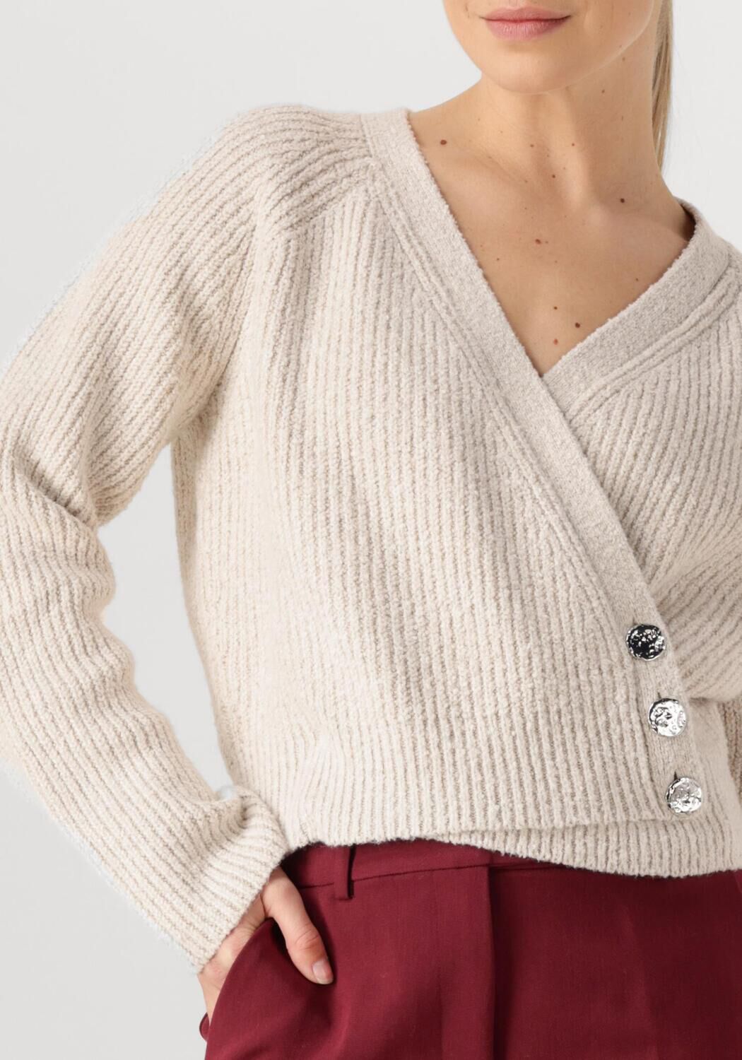 SECOND FEMALE Dames Truien & Vesten Gerda Knit Cardigan Ecru