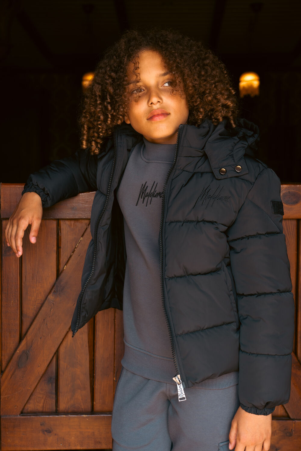 MALELIONS Jongens Jassen Donn Puffer Zwart