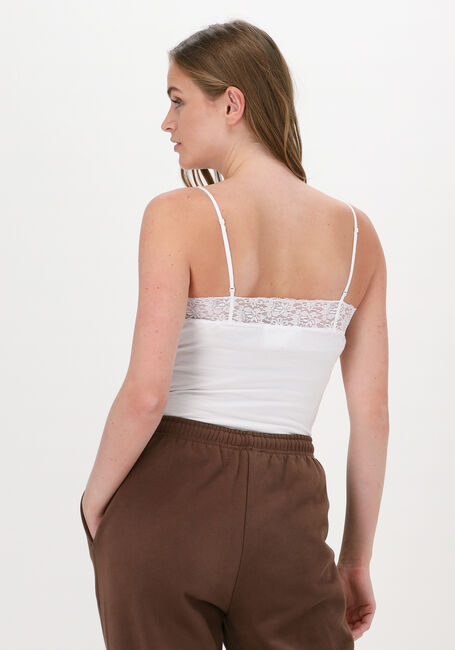 Witte SELECTED FEMME Top SLFMIO RIB LACE SINGLET B - NO - large