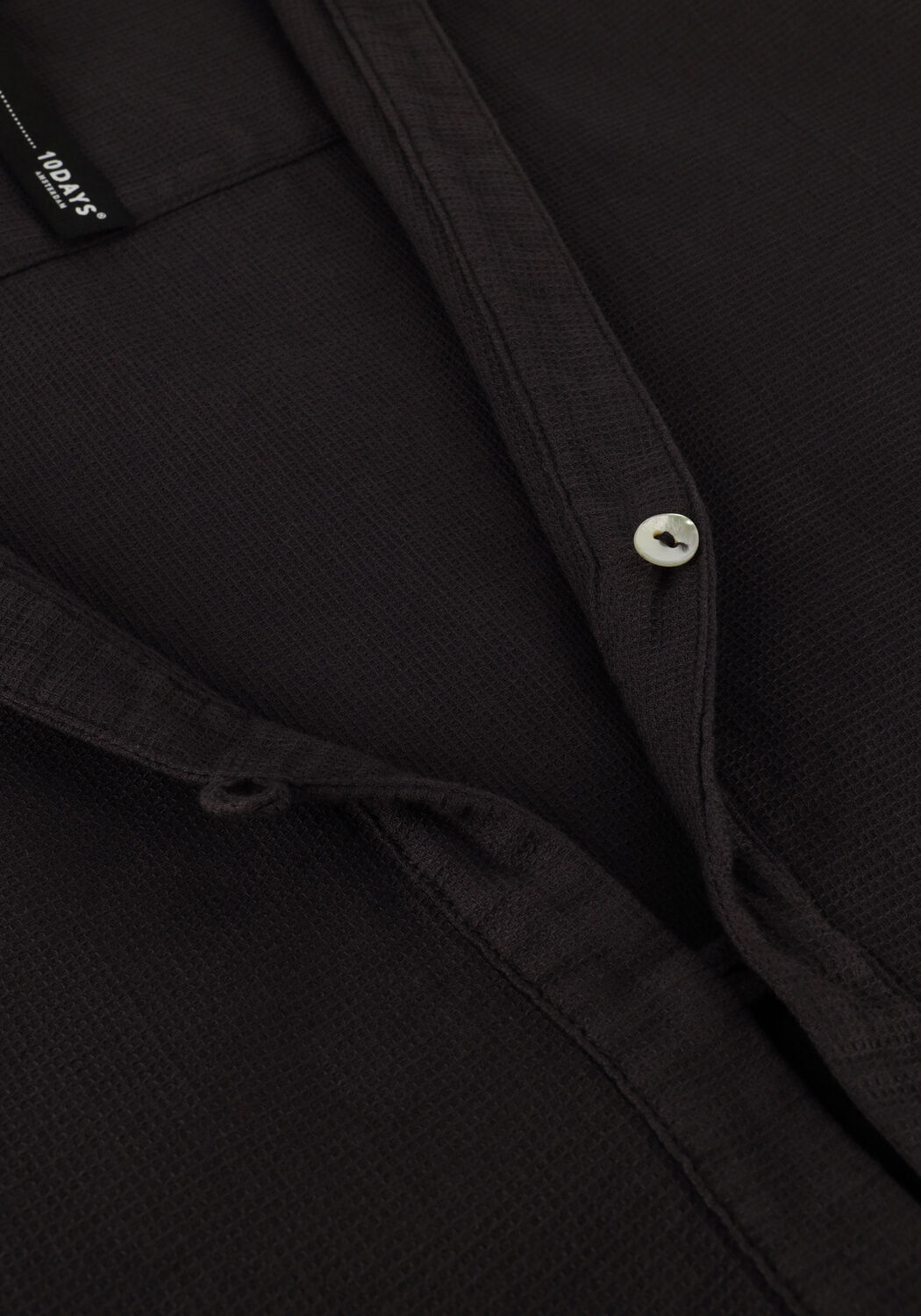 Zwarte 10DAYS Mini jurk TUNIC DRESS WAFFLE - large