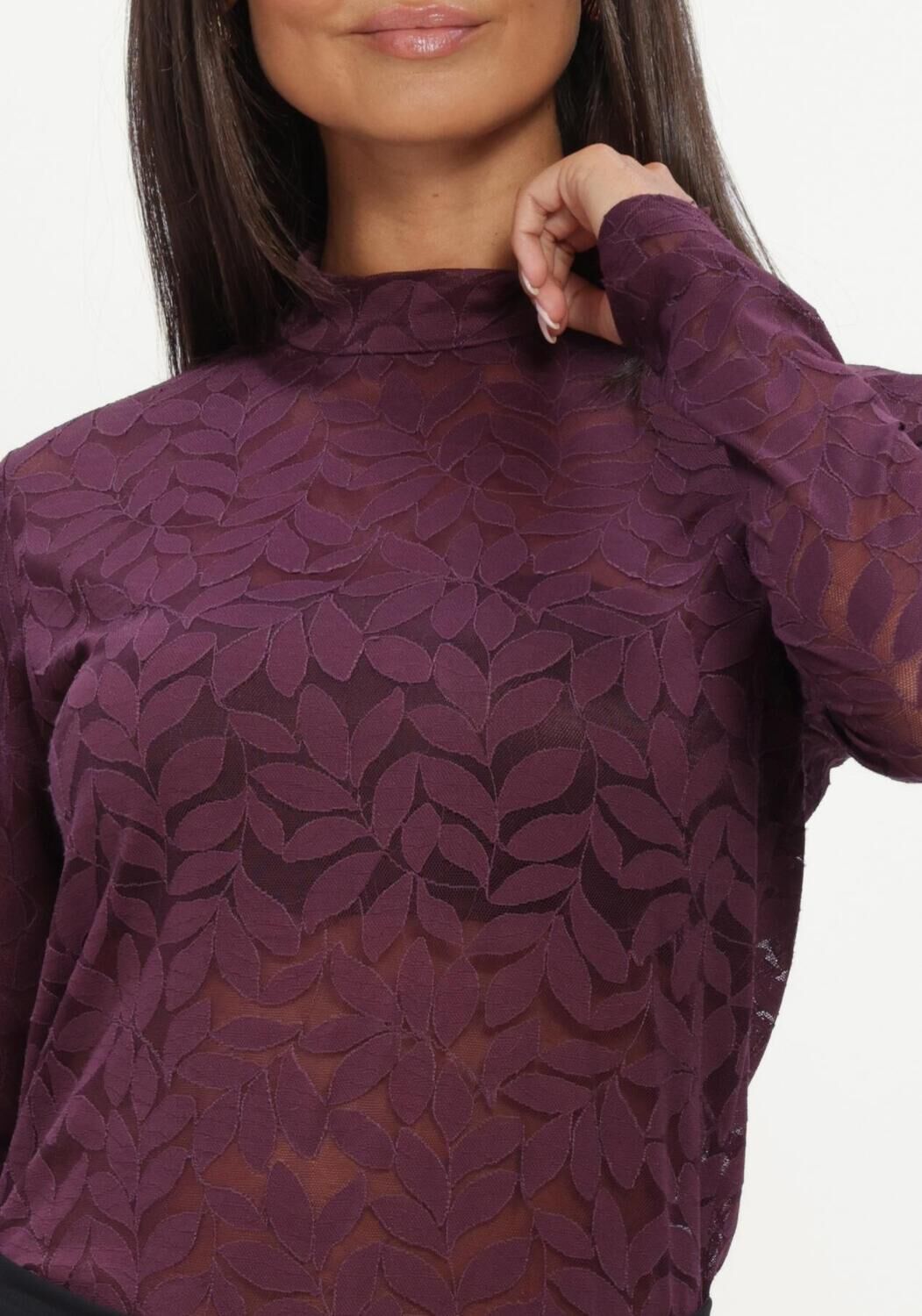 Bordeaux STUDIO ANNELOES Top REAGAN LACE TOP - large