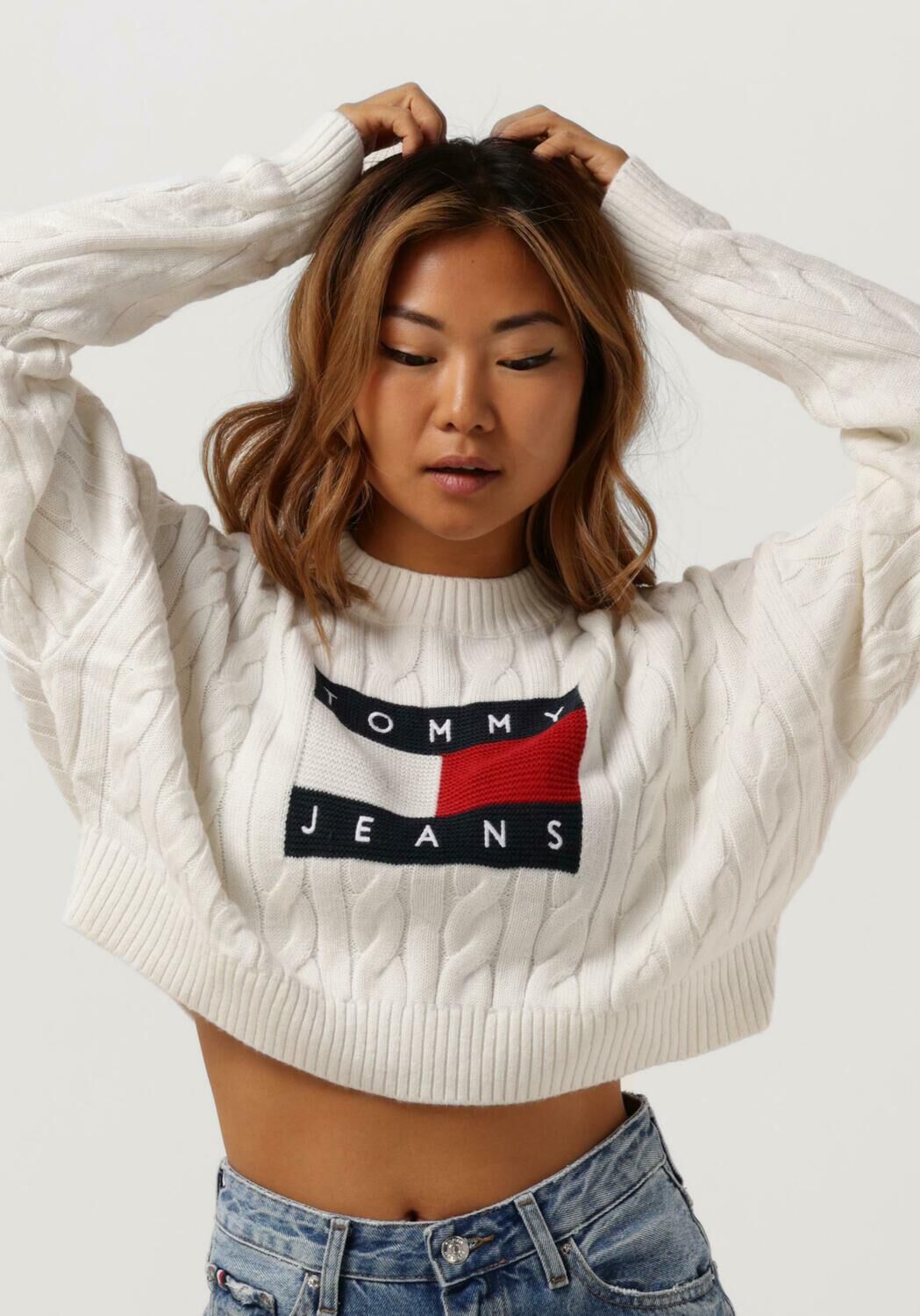 Witte crop trui store