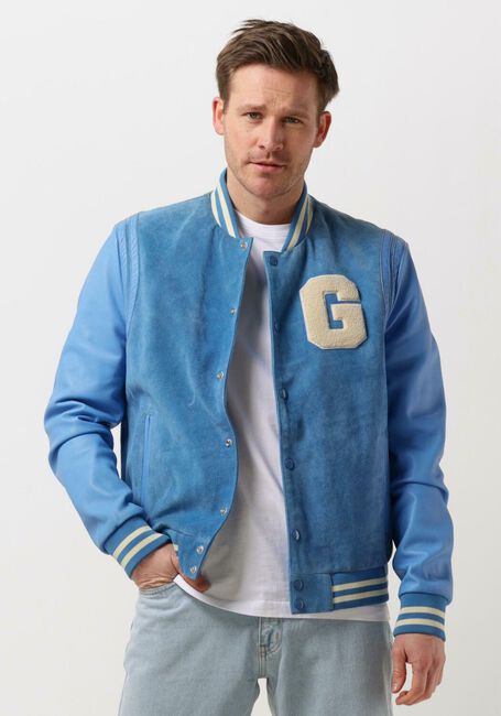 Blauwe GOOSECRAFT Leren jas GC MELROSE BOMBER - large