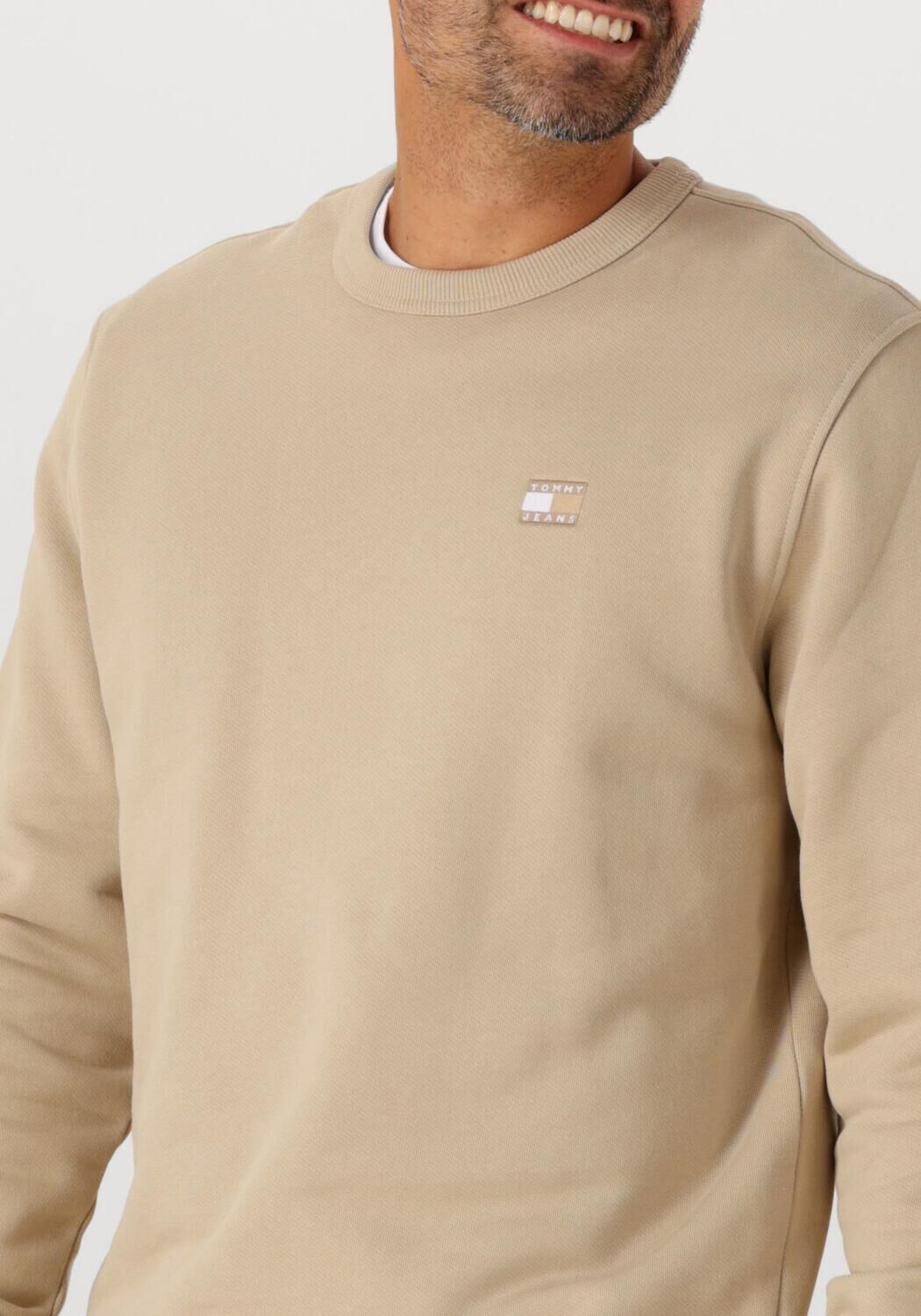 TOMMY JEANS Heren Truien & Vesten Tjm Reg Badge Crew Ext Beige