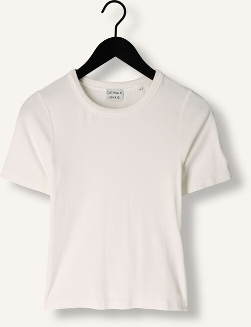 Witte CATWALK JUNKIE T-shirt RIBBED TEE Witte CATWALK JUNKIE T-shirt RIBBED TEE - large