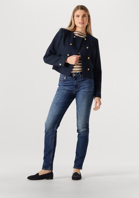 Donkerblauwe TOMMY HILFIGER Jack PREPPY TEXTURE LADY JACKET - large
