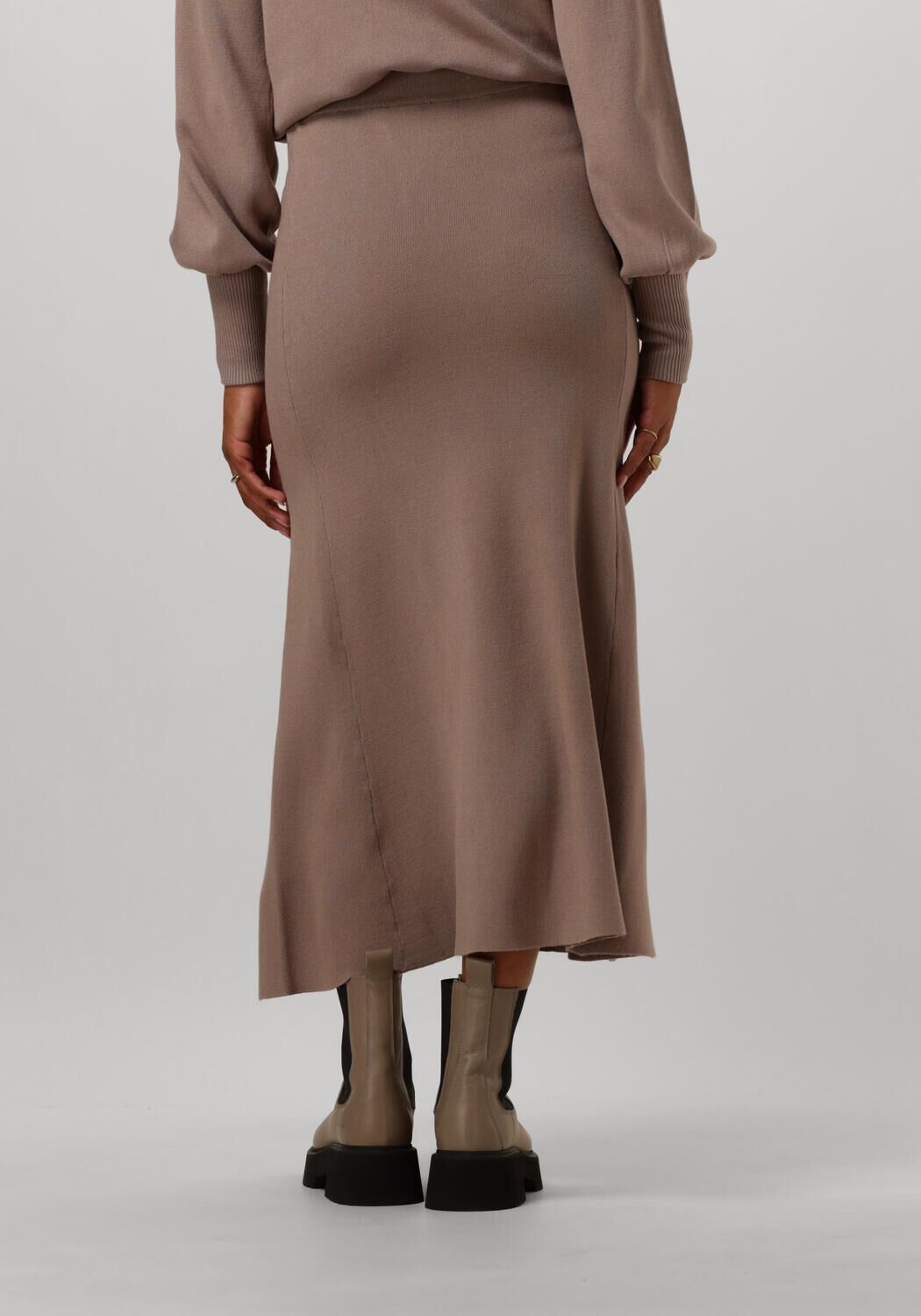Y.A.S. Dames Rokken Yasfonny Hw Ankle Knit Skirt Bruin