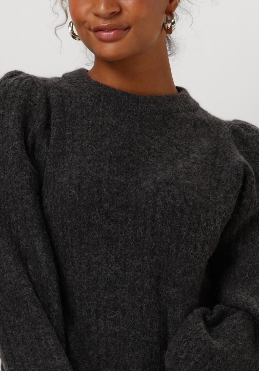SELECTED FEMME Dames Truien & Vesten Slflulu Ls Structure Knit O-neck Grijs