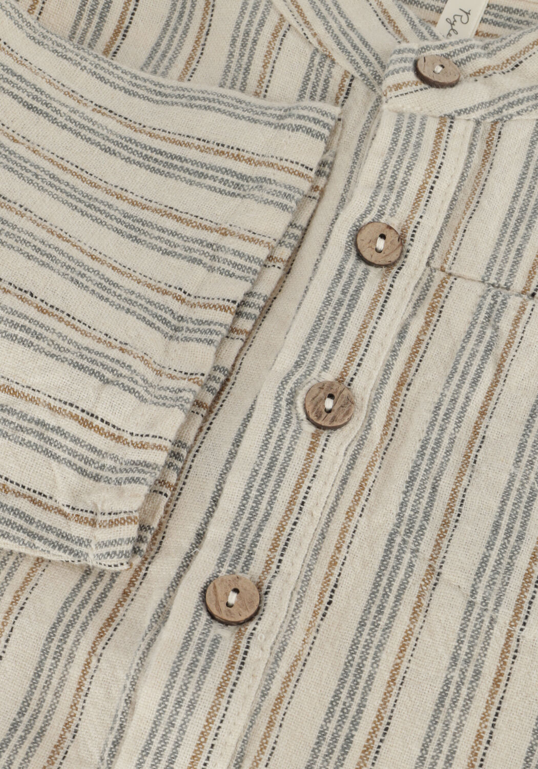 Beige RYLEE + CRU Klassieke overhemden SHORT SLEEVE MASON SHIRT NAUTICAL STRIPE - large