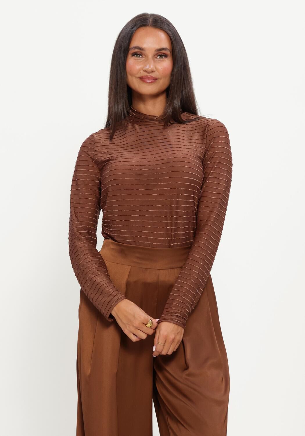 Bruine NUKUS Top GRACIE TOP STRIPE - large