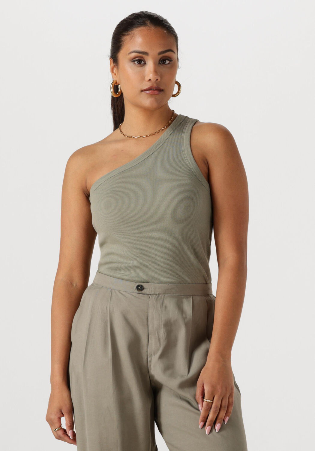 SELECTED FEMME Dames Tops & T-shirts Slfanna One Shoulder Top Olijf