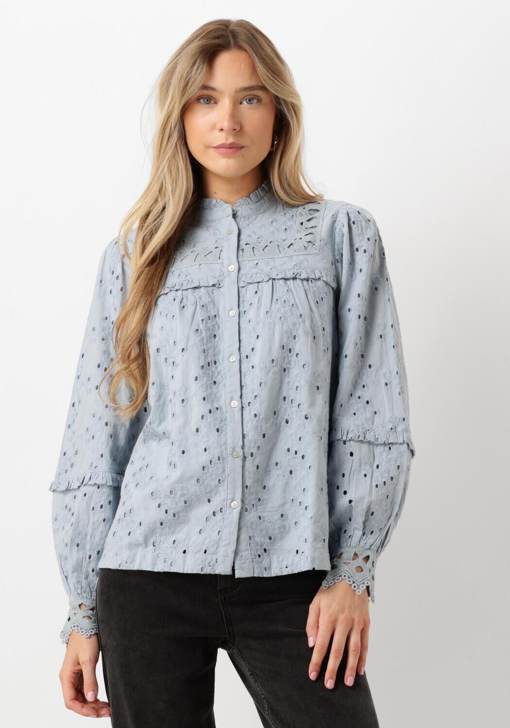 Y.A.S Blauwe Blouse met Lange Mouwen Blue Dames