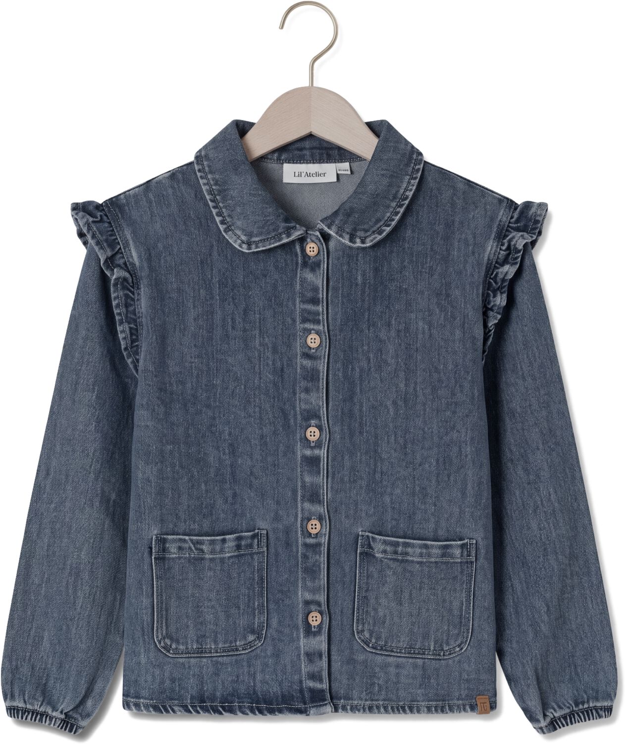 LIL' ATELIER Meisjes Blouses Nmfobello Ls Loose Overshirt 1144-se Lil Blauw