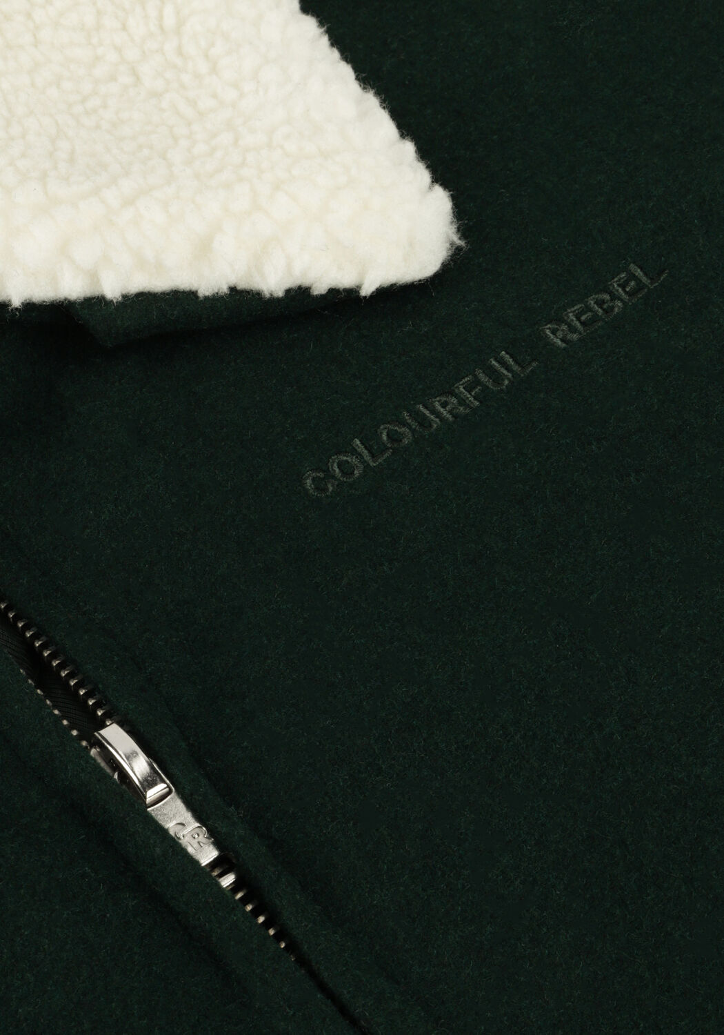 Donkergroene COLOURFUL REBEL Jack CHASE CONTRAST COLLAR JACKET - large